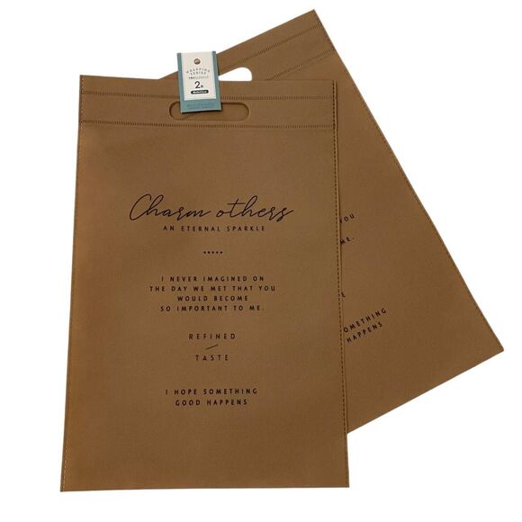 Non Woven Gift Bag/Wrapping Series with Handle. Brown/Black. 2 PCS - Picture 1 of 7